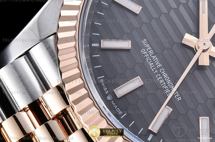 0227 Upgraded RDJ0454B – DJ 36mm Jub Flt 904L RG SS P-Grey Stk VSF VS 780